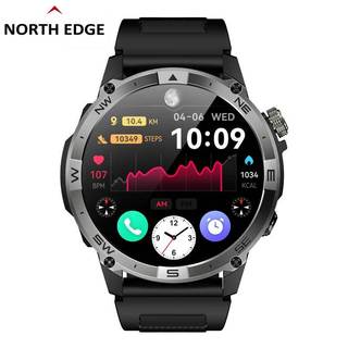 NORTH EDGE HK08 AMOLED GPS Thể Thao Ngoài Trời Đồng Hồ Thông Minh Cuộc Gọi Bluetooth Phong Vũ Biểu Đo Độ Cao Đi Xe Đạp Chạy Leo Núi Đồng Hồ Dành Cho Nam Chống Thấm Nước Tương Thích 1.43 Inch