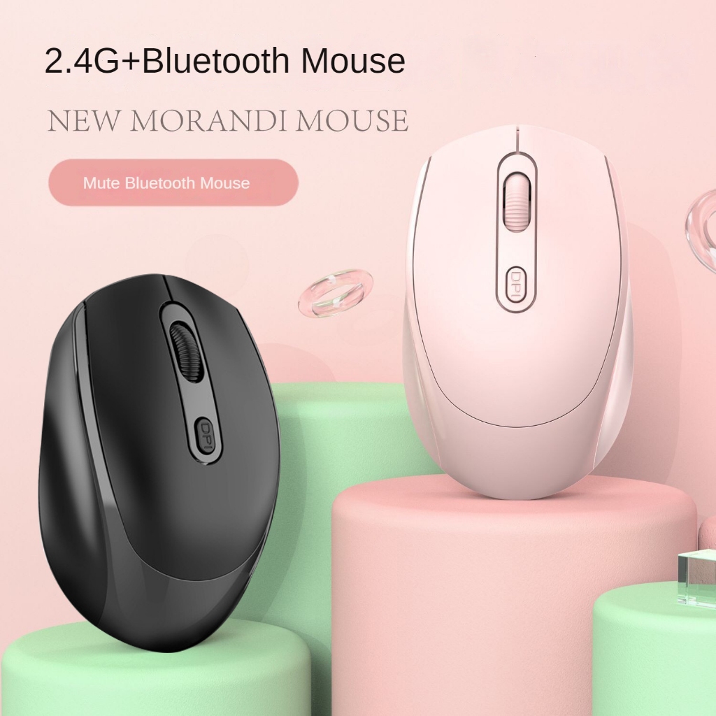 Chuột Không Dây Bluetooth Sạc Máy Tính Laptop Chơi Game Chuột Quang Học 2.4G Chế Độ Kép Dài Tuổi Thọ Pin Cho Win Mac Android