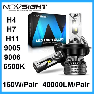  Novsight N96 2 chiếc 6500K Trắng 160W 40000LM Đèn pha LED H4 H7 H11 9005 9006 6500K Đèn pha ô tô tích hợp 