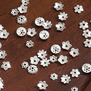 St.kukka 50 Chiếc Hợp Kim Receptacle Bạc Hạt Đế Nhiều Hoa Miếng Đệm Hạt Cho DIY Vòng Tay Vòng Cổ Làm