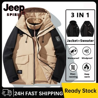  Áo khoác chống nước mùa đông 3 trong 1 JEEP SPIRIT Áo khoác leo núi nam và nữ 