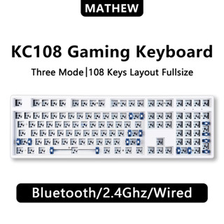 Bộ bàn phím cơ không dây Mathew Tech KC108 Retro 108 phím Bố trí đầy đủ Bàn phím chơi game USB có thể gập lại có thể gập lại Vỏ từ tính