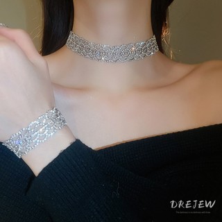 Bộ vòng tay và vòng cổ hoa kim cương siêu lấp lánh DREJEW