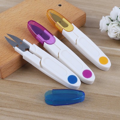 1 chiếc Kéo gia dụng bằng thép không gỉ trong suốt đầy màu sắc có nắp