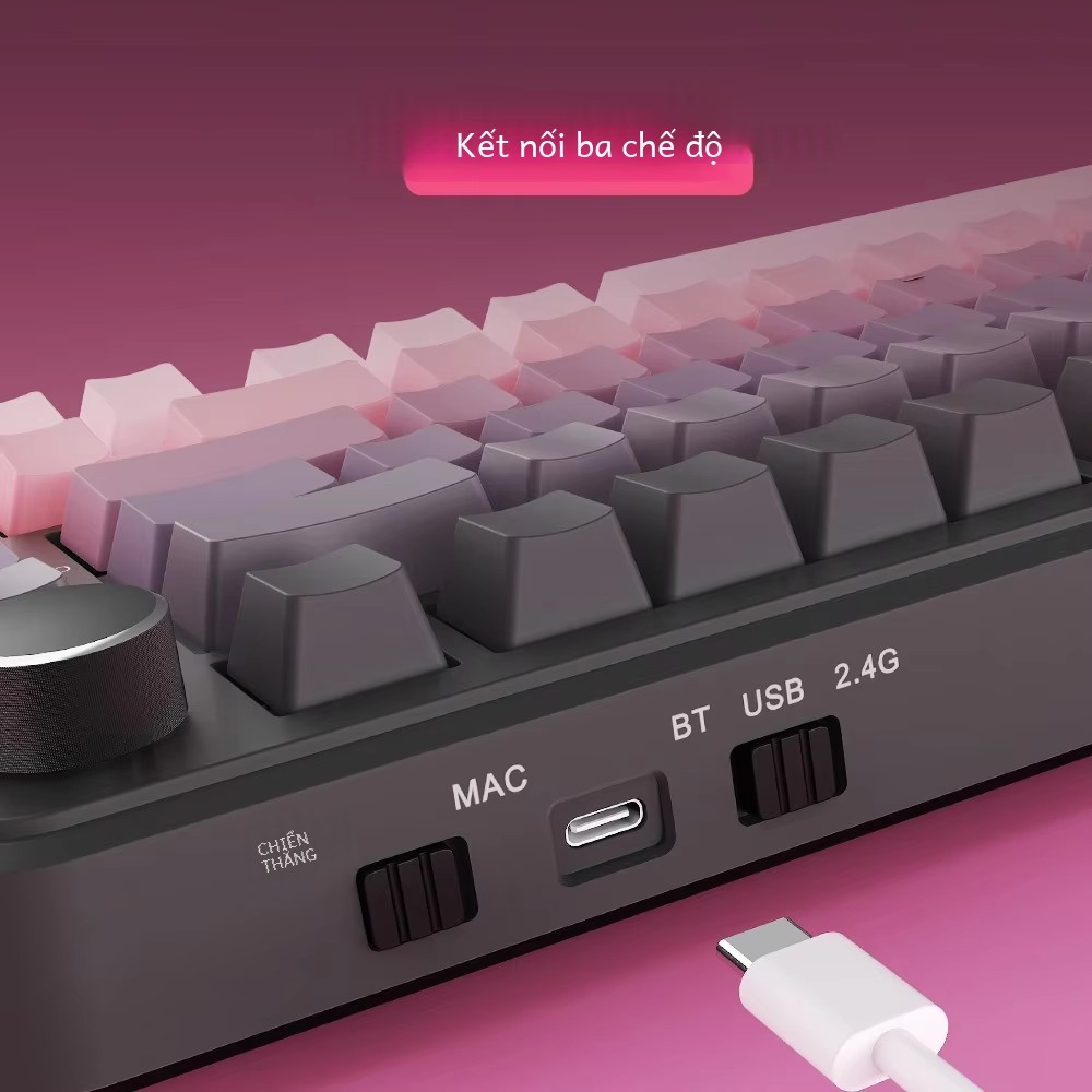 Ajazz AK820MAX PLUS Bàn phím cơ ba chế độ Gradient bột đệm cấu trúc 75 với 8000mAh R3GB | BigBuy360 - bigbuy360.vn