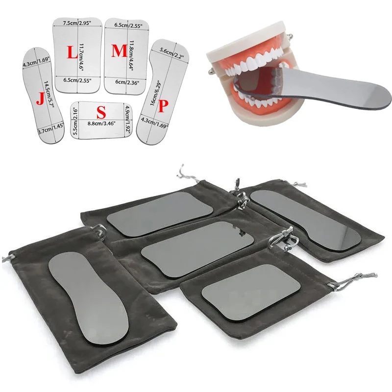 1 Cái / 5 Cái / bộ Gương Thủy Tinh Chụp Ảnh Nội Thất Nha Khoa Rhodium Occlusal Gương Hai Mặt Chất Li