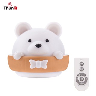  Đèn ngủ hình gấu Thunlit có điều khiển từ xa đèn LED có thể sạc lại 1600mAh có thể điều chỉnh độ sáng đèn ngủ hình gấu treo tường có nam châm hấp thụ 