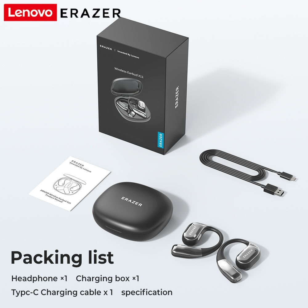 Lenovo ERAZER X11 Tai nghe không dây IPX7 có micrô Tai nghe mở OWS Tai nghe thể thao chống nước Bluetooth 5.4 | BigBuy360 - bigbuy360.vn