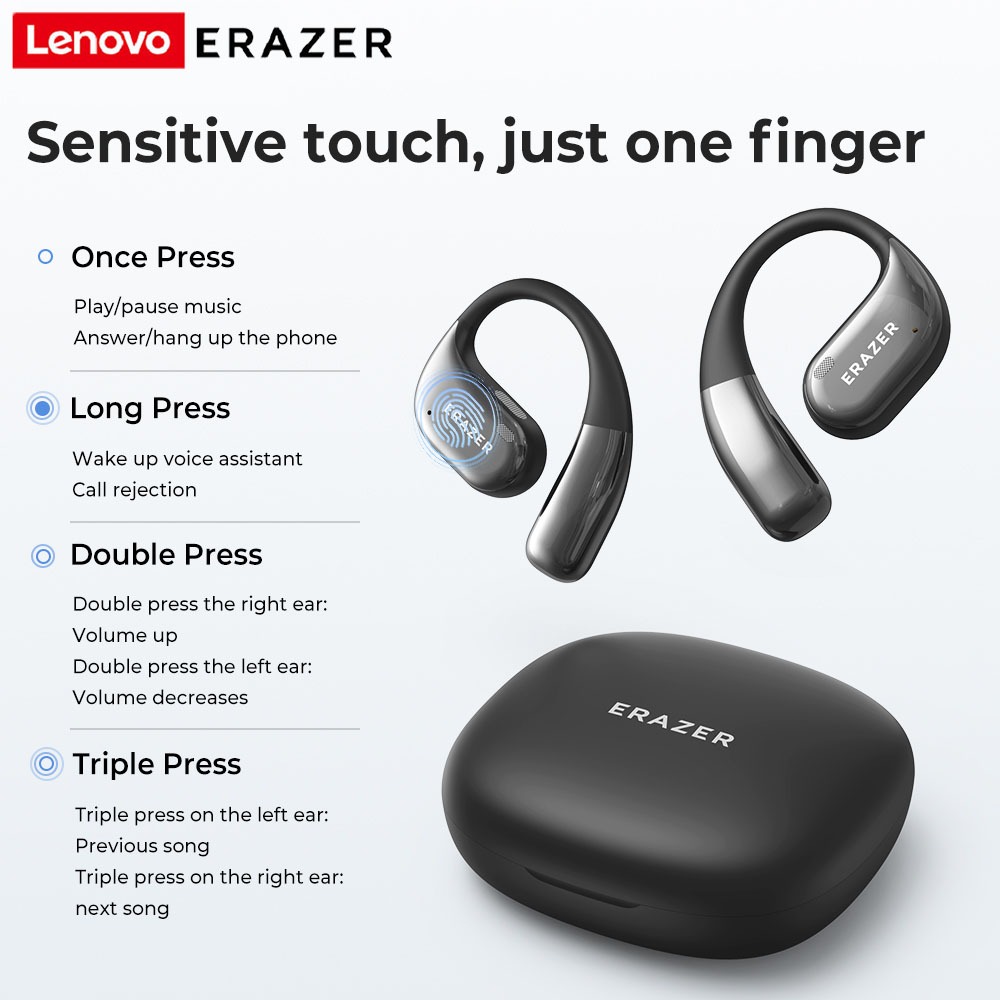 Lenovo ERAZER X11 Tai nghe không dây IPX7 có micrô Tai nghe mở OWS Tai nghe thể thao chống nước Bluetooth 5.4 | BigBuy360 - bigbuy360.vn