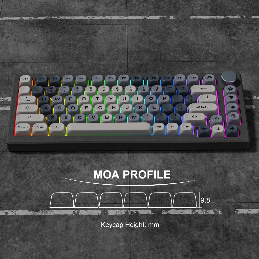 Womier Retro MOA Màu Xám Dễ Thương Keycaps 135 Phím Dye Sub Theme PBT Key Cap Set | BigBuy360 - bigbuy360.vn