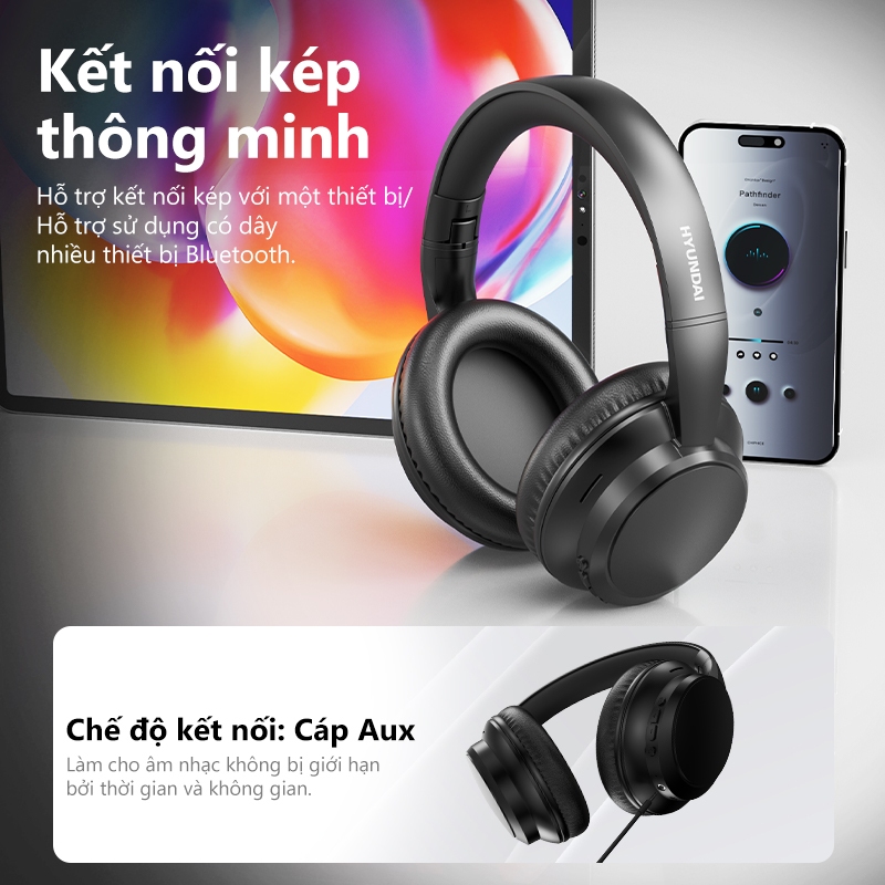 Tai Nghe Bluetooth Hyundai HY-T02 MAX Chất lượng âm thanh HIFI Giảm tiếng ồn Cảm ứng thông minh Cuộc gọi HD Bluetooth 5.4 | BigBuy360 - bigbuy360.vn