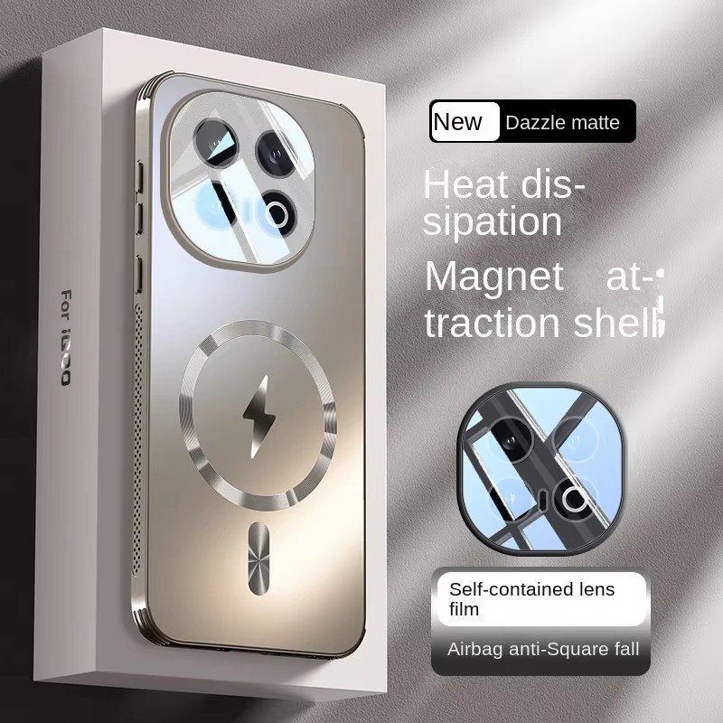 Dành Cho VIVO IQOO 13 Pro Ốp điện thoại Cứng Mờ Nam Châm Sạc Không Dây Ống Kính Bảo Vệ Mặt Sau Dành 