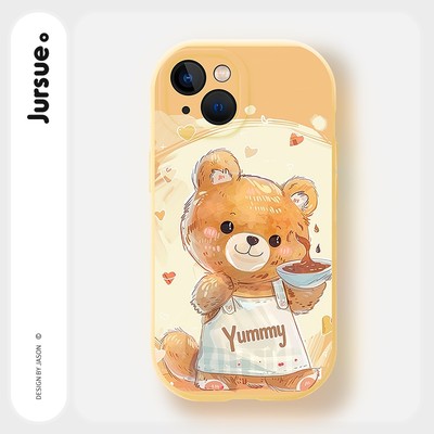 Ốp điện thoại mềm hình vuông chống sốc hoạt hình dễ thương JURSUE Tương thích cho iPhone 17 16 15 14 13 12 11 Pro Max SE 2020 X XR XS ip 7 8 Plus H5244Q