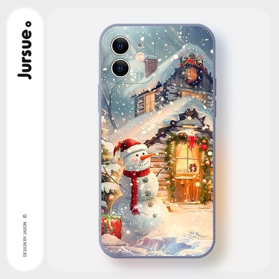 Ốp điện thoại mềm chống sốc mùa đông dễ thương và vui nhộn JURSUE Tương thích với iPhone 17 16 15 14 13 12 11 Pro Max SE 2020 X XR XS IP 7 8 Plus H5246Q