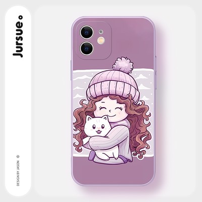 Jursue Ốp điện thoại mềm chống sốc thẩm mỹ dễ thương Tương thích cho iPhone 16 15 14 13 12 11 Pro Max SE 2020 X XR XS ip 7 8 Plus H5247Q