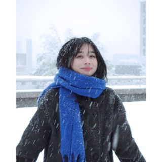 Aha Khăn Choàng Cổ Dài Tua Rua Dày Dặn Màu Trơn Phong Cách Hàn Quốc Dễ Phối Đồ Mùa Thu Đông Cho Cặp Đôi