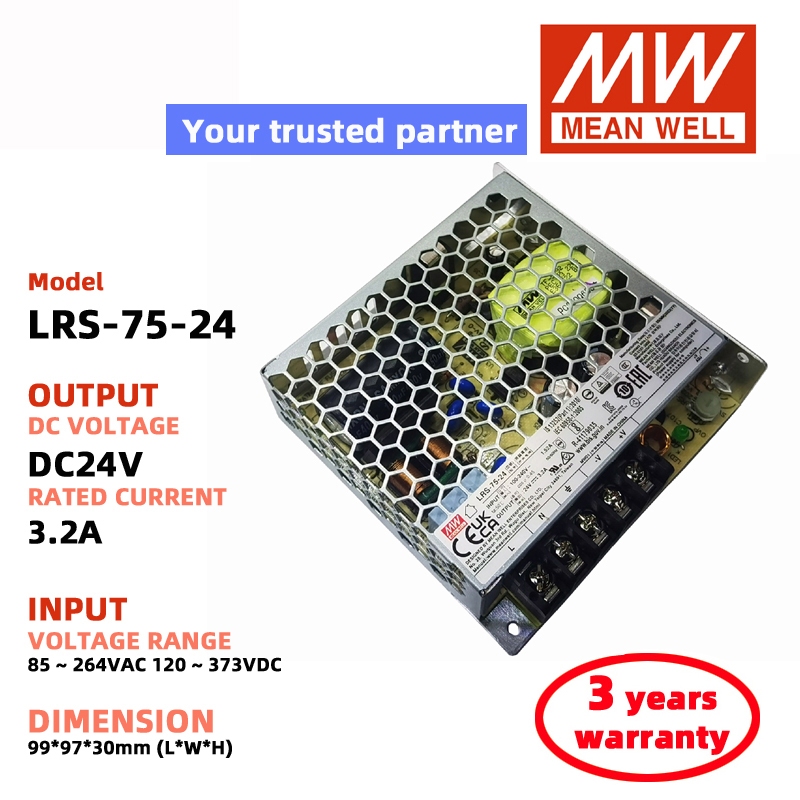 MEAN WELL LRS-75-24 LRS-75-5 LRS-75-12 LRS-75-15 LRS-75-36 LRS-75-48 5V 12V 24V 15V 36V 48V Bộ nguồn