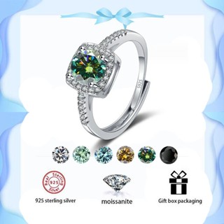   Đi kèm với chứng chỉ GRA  Nhẫn Moissanite nhiều màu sắc bạc 925 Nhẫn nữ kim cương 
