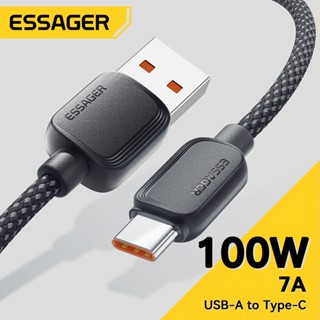 Cáp sạc nhanh Essager 100W 7A USB sang Type C 4 màu phù hợp với Velcro