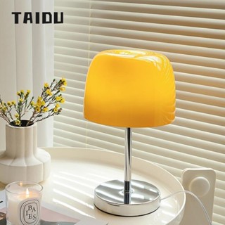 SHIHE Ins phong cách kem kính đèn bàn phòng ngủ sang trọng bàn sáng tạo retro đèn bàn