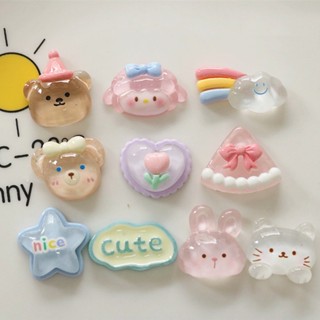 Charm Sticker gắn dép/Sticker gắn dép  charm  chủ đề gấu trong suốt 3D dễ thương trang trí lỗ giày tự làm