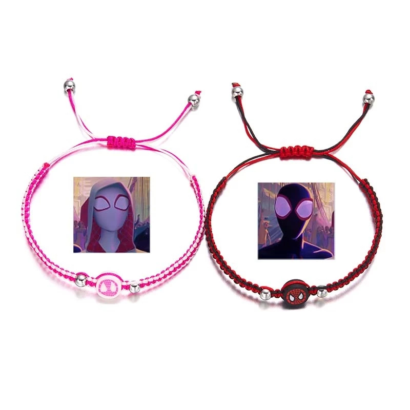 👾miua Người nhện thời trang và người nhện Gwen | Tôi Và Ai Cặp Đôi Hoạt Hình Đáng Yêu Vòng Tay Bện Cặp Đôi Trang Sức Quà Tặng