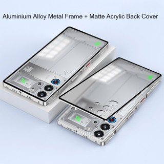 Khung kim loại hợp kim nhôm cho ZTE Nubia RedMagic Red Magic 10 Pro 9 9S Pro Plus Pro + 5G Ốp điện thoại Acrylic mờ Ốp điện thoại kim loại Bảo vệ ống kính máy ảnh Funda Vỏ Capa