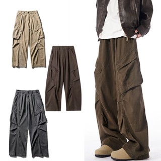 Tianlesiwei Mùa thu đa năng thường ngày quần đơn giản thiết kế giải cấu trúc của Mỹ quần hàng ống rộng