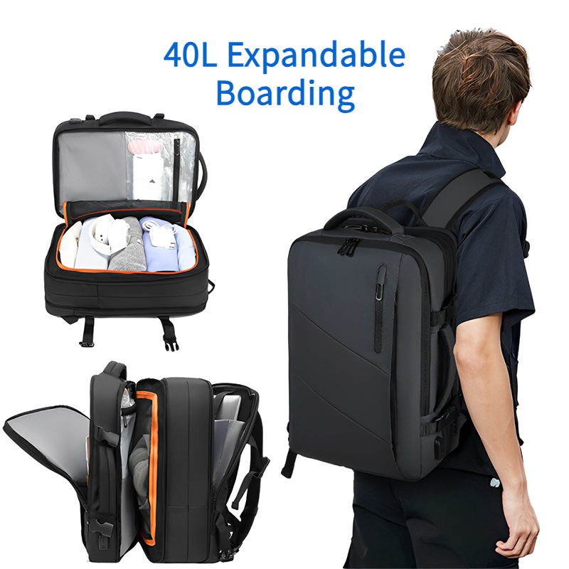 40L Balo du lịch chống thấm nước kích thước cabin Balo đựng laptop 16 inch có thể mở rộng