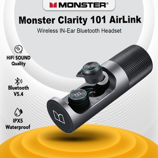  Monster Clarity 101 AirLinks Tai nghe chống nước không dâyTai nghe chống nước Bluetooth 5.0 có độ trễ thấp có Mic Sport Tai nghe nhét tai Mini 