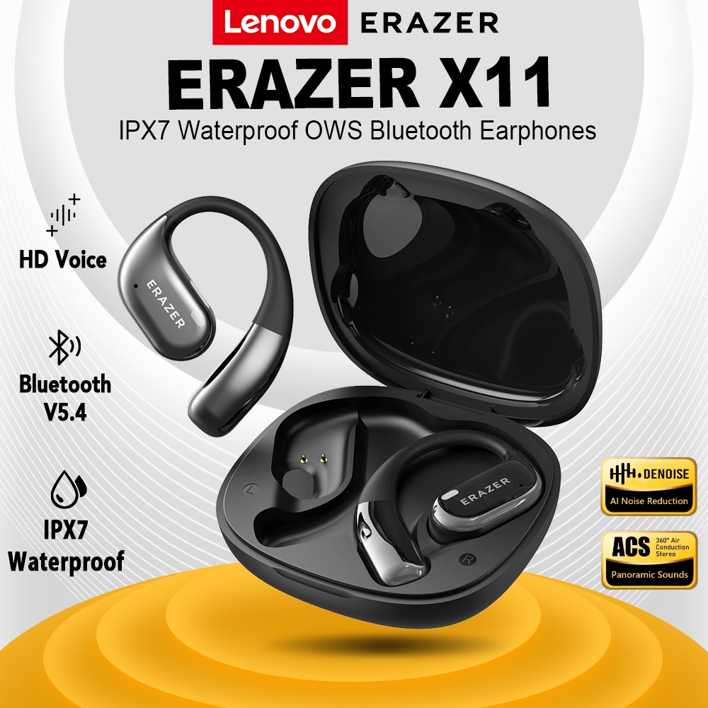 Lenovo ERAZER X11 Tai nghe không dây IPX7 có micrô Tai nghe mở OWS Tai nghe thể thao chống nước Bluetooth 5.4