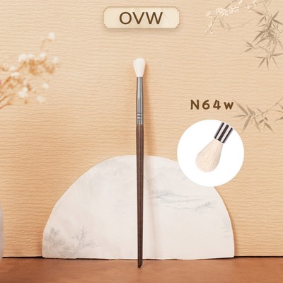 【OVW】Cọ phấn trang điểm mắt N64 lông dê tay cầm màu trắng 