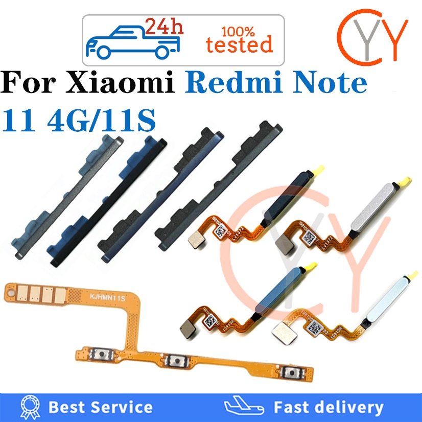 Dành Cho Xiaomi Redmi Note 11 11S 4G Trở Lại Nút Home Máy Quét Vân Tay Cảm Biến Trở Lại Phím Âm Lượng Nút Công Tắc Nguồn Bật Tắt Nút Cáp Mềm