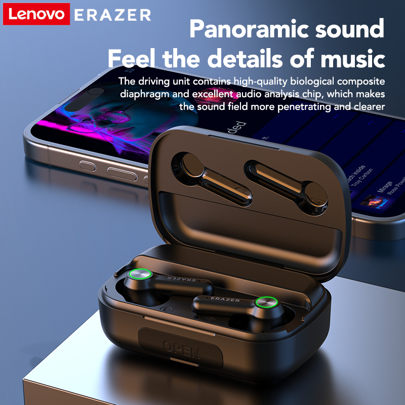Lenovo ERAZER XP11 PRO Tai Nghe Phiên Dịch Al Tai nghe không dây dịch thời gian thực thông minh Bluetooth 5.4 có màn hình cảm ứng LED Tai nghe kinh doanh có Mic chống nước IPX5 | BigBuy360 - bigbuy360.vn
