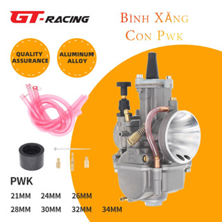Bình xăng con ga dẹp đủ họng PWK 21mm 24mm 26mm 28mm 30mm 32mm 34mm Bộ Chế Hòa Khí Ga Dẹp ATE Oko Gắn Dream, Wave, Sirius RACING ĐEN Yamaha 50cc-350cc
