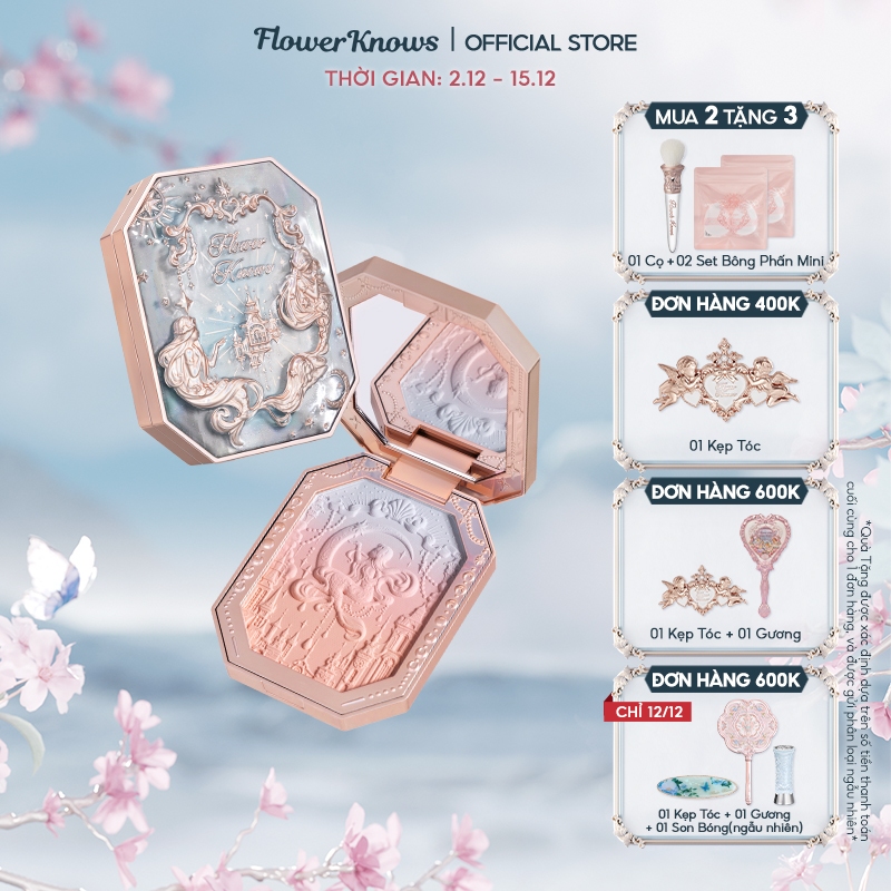 Phấn Má Hồng Flower Knows 5G Họa Tiết Nàng Tiên Cá Độc Đáo Sáng Tạo
