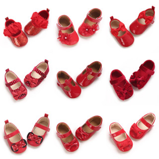  Thời Trang Mới Sơ Sinh Đỏ Bé Giày Vải Chống Trơn Trượt Đáy Giày Cho Bé Gái Thanh Lịch Và Cao Quý Giải Trí Cho Bé Giày Đi Bộ Đầu Tiên 