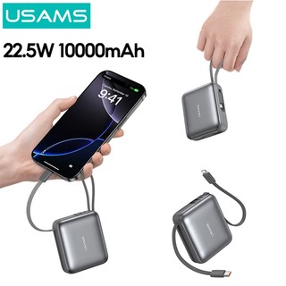  Usams Power Bank 10000mAh 22,5W Sạc nhanh tích hợp màn hình kỹ thuật số có thể gập lại Mini Protable Powerbank cho điện thoại 