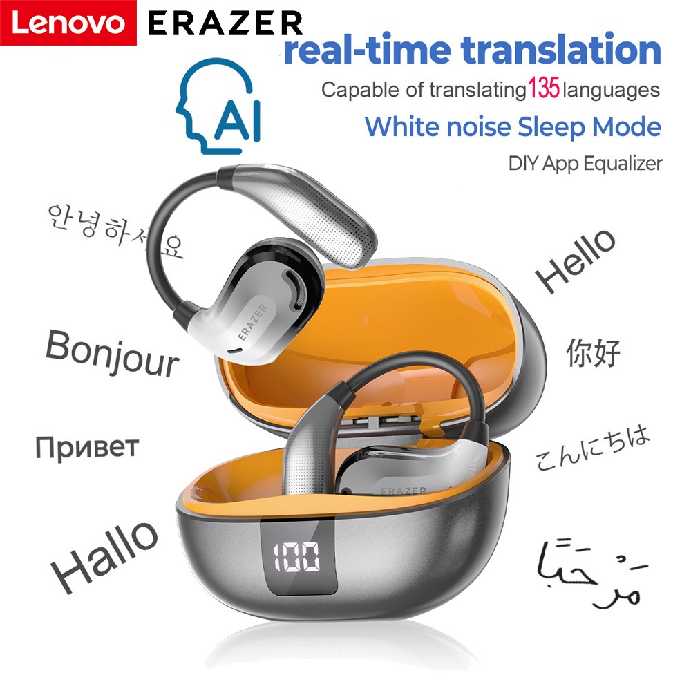 Lenovo Erazer XT66 Pro Tai Nghe Phiên Dịch  Tai Nghe Bluetooth Không Dây Tai Nghe Thể Thao Ai Translator  Bluetooth 5.4 LED màn  chống nước IPX5 | BigBuy360 - bigbuy360.vn