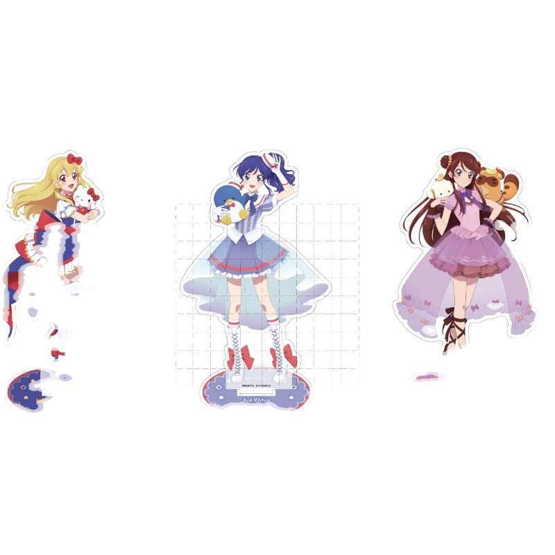 Trò Chơi Arcade Aikatsu Hoshimiya Ichigo Kiriya Aoi Shibuki Ran Acrylic Đứng Búp Bê Anime Hình Mẫu T