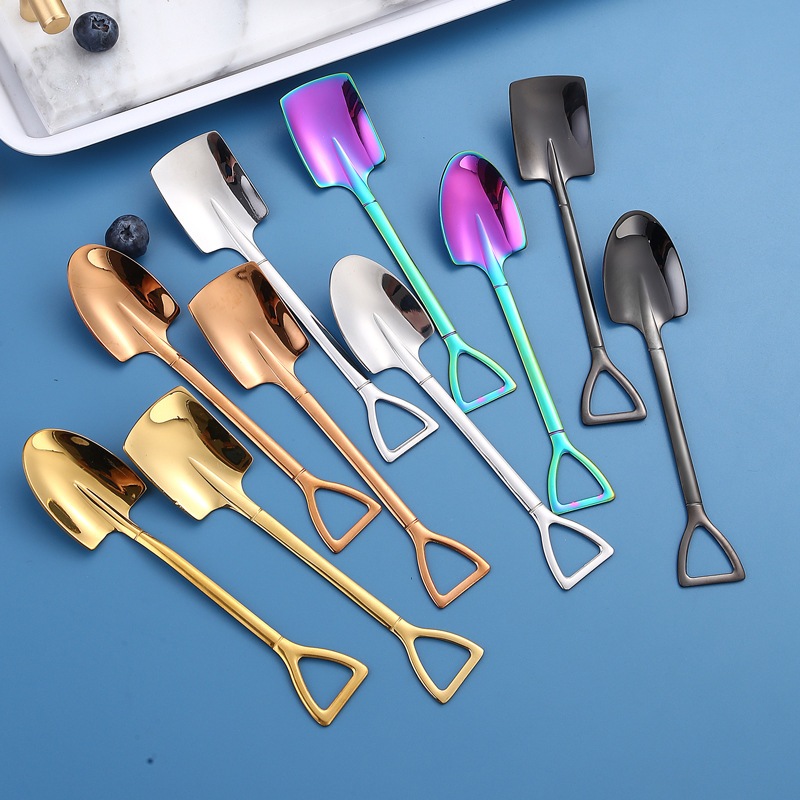 Muỗng hình xẻng xúc thức ăn bằng thép không gỉ sáng tạo