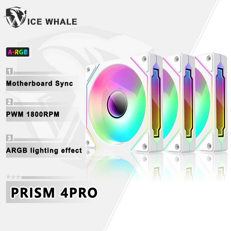 ICE Whale PRISM 4PRO Gen2 3 Quạt CPU ARGB 4PIN PWM Quạt khung gầm im lặng 120mm Gương vô hạn Lian Li