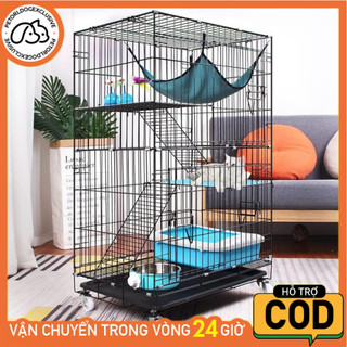  ⭐Lồng Mèo Nhiều Tầng⭐Chuồng Nuôi Mèo Lồng Mèo Có Bánh Xe Chuồng Chó Chuồng Mèo Giá Rẻ Tặng Khay Chuồng Cao 4 Tầng 
