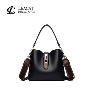 Túi xô nước Leacat, túi thiết thực, túi đeo chéo, túi xách nữ cao cấp, túi xô nước da mềm một vai