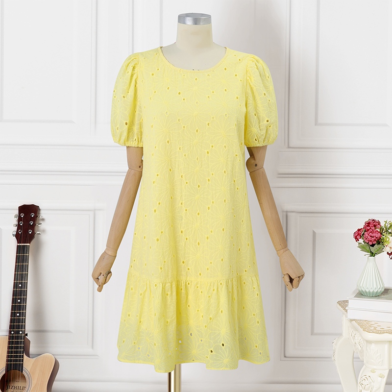 Zanzea Nữ Hàn Quốc Cổ Tròn Puff Tay Ngắn Ren Chữ A | BigBuy360 - bigbuy360.vn