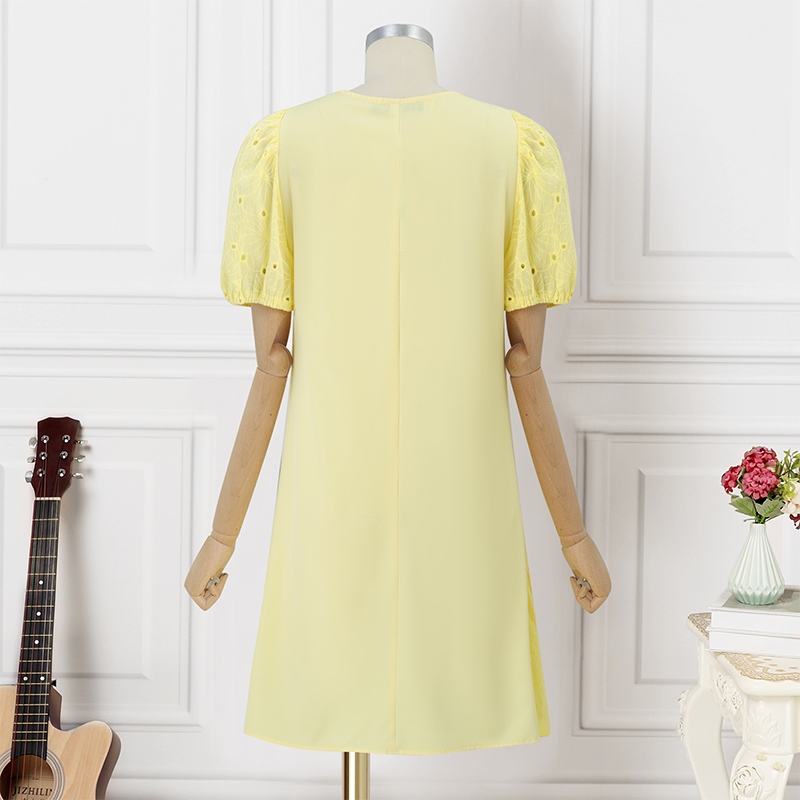 Zanzea Nữ Hàn Quốc Cổ Tròn Puff Tay Ngắn Ren Chữ A | BigBuy360 - bigbuy360.vn