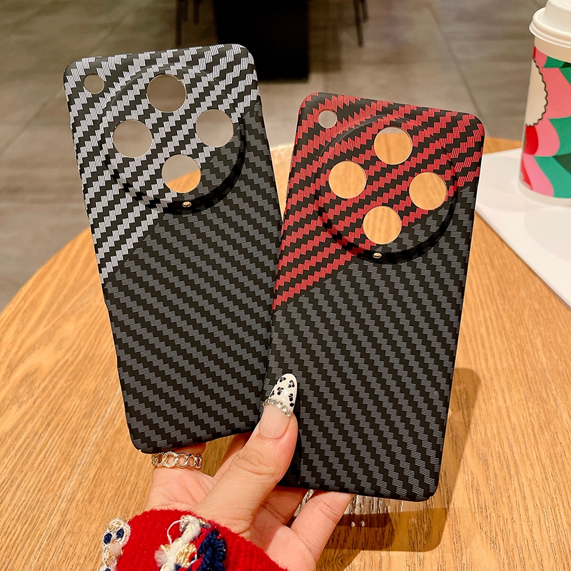Dành Cho OPPO Find X8 x6 Pro x7 Ultra Case Sợi Carbon Sọc Họa Tiết Họa Tiết Mờ Cứng Cho Find X 8 She