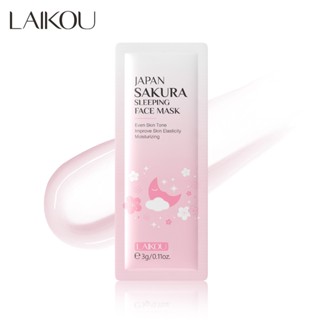 Laikou Japan Sakura Sleeping Face mask-Laikou Cherry Blossom Sleep mask Bag 10 miếng, sản phẩm chăm sóc da dưỡng ẩm 3g