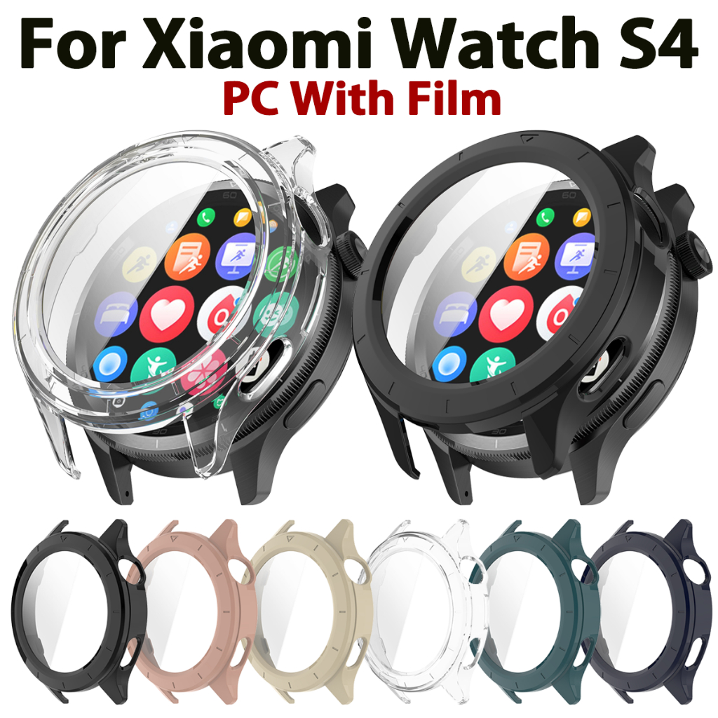 Dành Cho Xiaomi Watch S4 PC Ốp Lưng Cứng Kính Cường Lực Phim Full Cover Bảo Vệ Màn Hình Mi Watch S4 