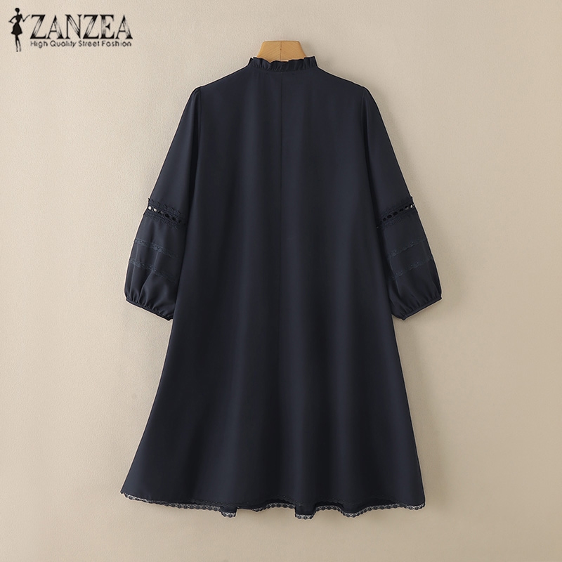 Zanzea Nữ Vitage Cổ Tròn Rời Bộ Xương 3 / 4 Đầm Tay | BigBuy360 - bigbuy360.vn